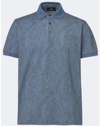 Etro - Paisley Cotton Pique Polo Shirt - Lyst