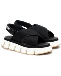 Marni Plateausandalen aus Neopren - Schwarz