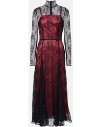 Dolce & Gabbana - Floral Lace Midi Dress - Lyst