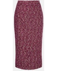 Alessandra Rich - Sequined Tweed Midi Skirt - Lyst