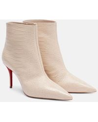 Christian Louboutin - Miss Z 80 Croc-Effect Leather Ankle Boots - Lyst