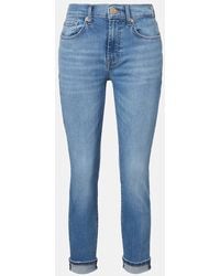 7 For All Mankind - Mid-Rise Slim Jeans - Lyst