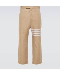 Thom Browne - Gerade Cropped-Hose 4-Bar Aus Baumwolle - Lyst
