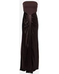 STAUD - Wayfaring Gathered Strapless Midi Dress - Lyst