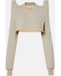 Rick Owens - Cropped Cotton-Blend Jersey Sweatshirt - Lyst