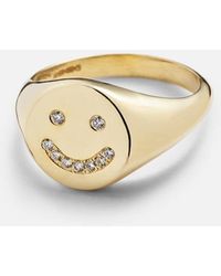 Roxanne First - Smiley 14Kt Ring With Diamonds - Lyst