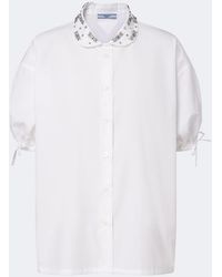Prada - Crystal-Embellished Poplin Shirt - Lyst