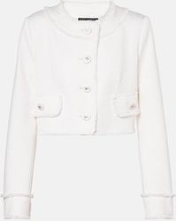 Dolce & Gabbana - Wool Tweed Cropped Jacket - Lyst