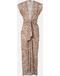 ViX - Sasha Printed Cotton Midi Dress - Lyst