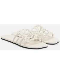 Loewe - Petal Anagram Leather Slides - Lyst