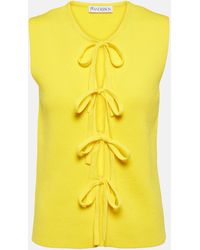 JW Anderson - Bow-detail Cotton-blend Tank Top - Lyst