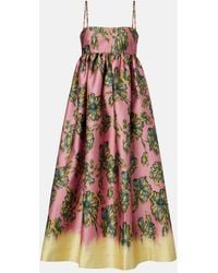 ALÉMAIS - Faye Floral Midi Dress - Lyst