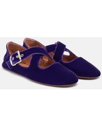 Alaïa - Velvet Ballet Flats - Lyst