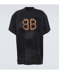 Balenciaga - Crypto Logo Cotton T-shirt - Lyst