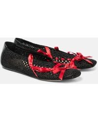 Simone Rocha - Bow-Detail Crochet Ballet Flats - Lyst