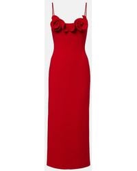 Magda Butrym - Floral-Applique Wool-Blend Midi Dress - Lyst