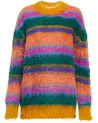 Marni Striped Oversized Mohair-blend Jumper - Multicolour