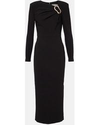 Roland Mouret - Asymmetric Crepe Midi Dress - Lyst