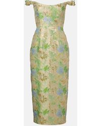 Markarian - Floral Brocade Midi Dress - Lyst