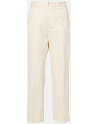 Jil Sander - Cropped Cotton Straight Pants - Lyst