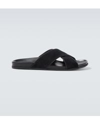 Manolo Blahnik - Chiltern Suede Slides - Lyst