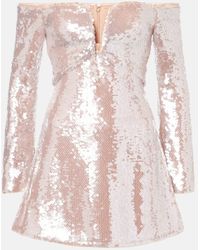 Self-Portrait - Abito Corto Off-Shoulder - Lyst