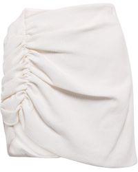The Mannei Wishaw Ruched Cotton Miniskirt - White