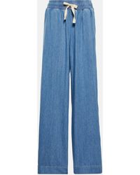 FRAME - Cotton And Linen Drawstring Pants - Lyst