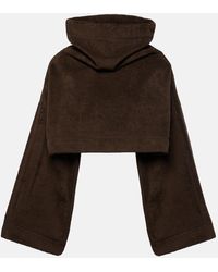 Alaïa - Cropped Cotton Terry Hoodie - Lyst