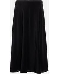The Row - Medela Silk Satin Midi Skirt - Lyst
