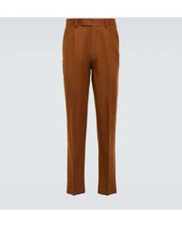 Zegna - Pantalones de lino y lana plisados - Lyst