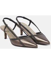 Brunello Cucinelli - City Embellished Leather Pumps - Lyst