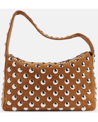 KHAITE - Elena Studded Suede Shoulder Bag - Lyst