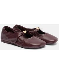 Loewe - Pebble Soft Leather Mary Jane Flats - Lyst