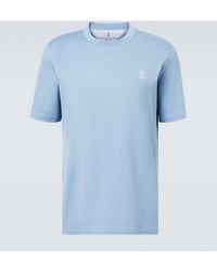 Brunello Cucinelli - Camiseta De Jersey De Algodon Con Logo - Lyst