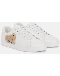Palm Angels Sneakers in pelle con ricamo - Bianco