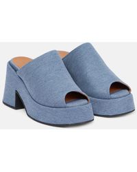 Ganni - Platform Denim Mules - Lyst
