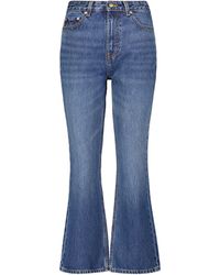 Ganni Denim High-Rise Jeans mit geradem Bein in Blau Damen Bekleidung Jeans Ausgestellte Jeans 