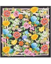 Dolce & Gabbana - Foulard 90 X 90 En Sergé De Soie À Fleurs - Lyst