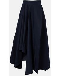 Givenchy - Asymmetric Cotton Poplin Maxi Skirt - Lyst