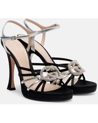 Gucci - Pump With Crystal Interlocking G, Leather - Lyst