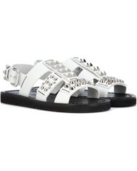 Prada Sandalias de piel con adornos - Blanco