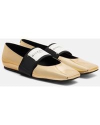 Givenchy - Sliced Square Leather Ballet Flats - Lyst