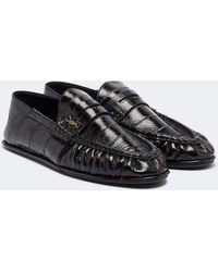 Saint Laurent - Cassandre Croc-Effect Leather Loafers - Lyst