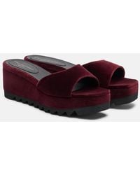 Stella McCartney - Sneak Elyse Velvet Wedge Mules - Lyst