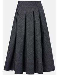 Brunello Cucinelli - Gonna Midi Di Jeans A Vita Media - Lyst