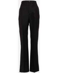 Balenciaga - High-Rise-Hose Einem Wollgemisch - Lyst