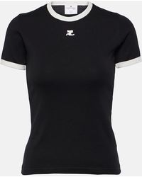 Courreges - T-shirt in jersey di cotone con logo - Lyst