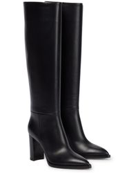 Womens Shoes Boots Knee-high boots Gianvito Rossi Conner 85 Leather Knee-high Boots in Black 