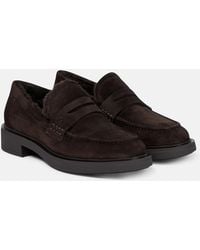 Gianvito Rossi - Harris Shearling-Lined Suede Loafers - Lyst